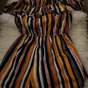Striped off the shoulder rue 21 romper